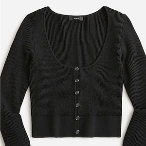 J. Crew scoopneck stretch cardigan - black - large